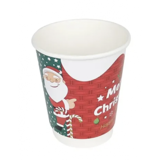 Pahare 8 oz perete dublu XMAS SANTA 25 buc/ set