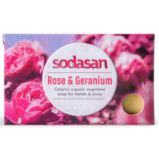 Sapun crema bio trandafir si geraniu 100g SODASAN                                                   