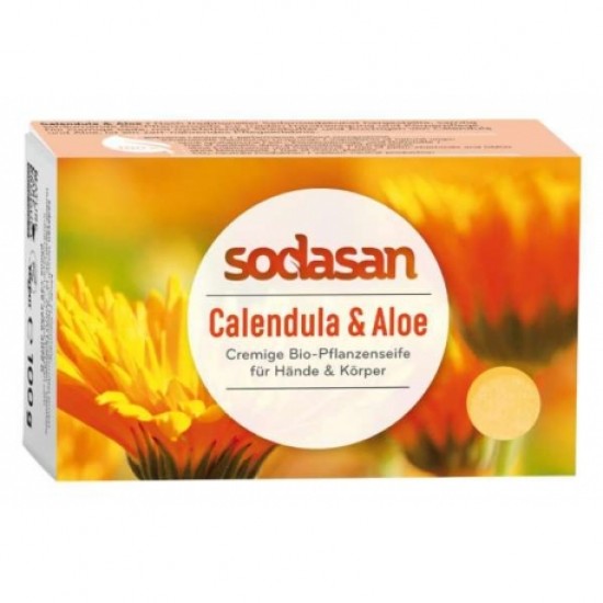 Sapun crema cu galbenele si aloe 100g Sodasan                                                       