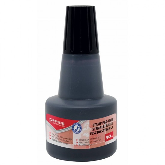 Tus fara ulei pentru stampila automata, de cauciuc Office Products, 30 ml, negru