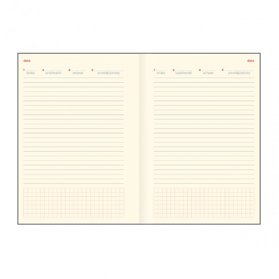 Agenda Furore, A5, nedatata, hartie ivory, orange