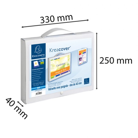 Mapa PP Exacompta Kreacover, A4, maner inchidere cu buton, alb