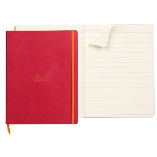 Notebook  A4+ Rhodiarama, 80 file, ivory dictando, roze