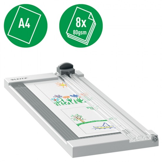 Trimmer Leitz Home Precision, A4, 8 coli, gri