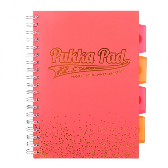 Caiet B5 cu spira si separatoare Pukka Pads PBB, matematica, coral