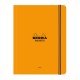 Caiet cu elastic A5+ Rhodia Unlimited, 60 file, matematica, portocaliu