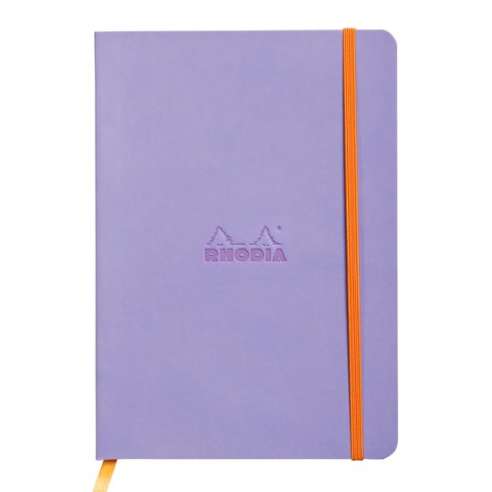 Notebook A5 Rhodiarama, 80 file, ivory, dictando, albastru