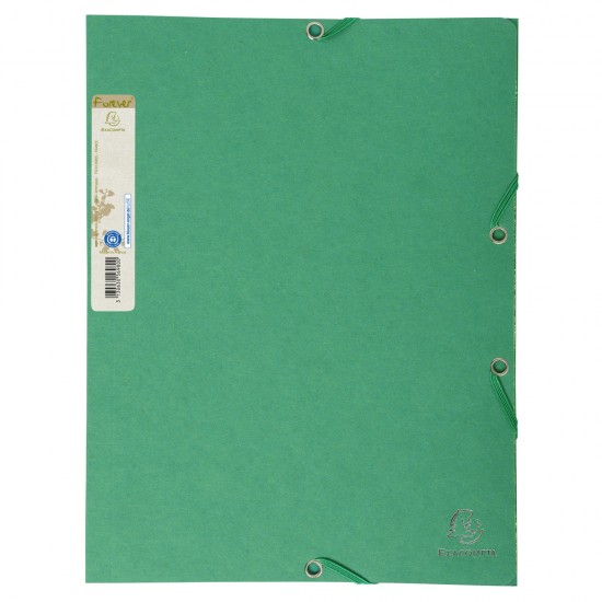 Dosar plic Exacompta Aquarel, A4, carton reciclat, inchidere elastic, verde