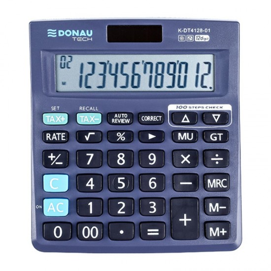 Calculator de birou Donau Tech, 140 x 122 x 30 mm, 12 digiti, negru