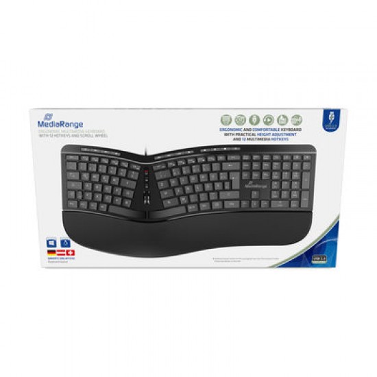 Tastatura multimedia cu fir MediaRange, 124 butoare si Scroll-wheel