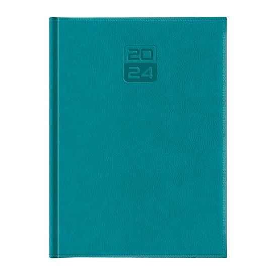 Agenda Dakota, A4, datata, hartie ivory, coperta turcoaz