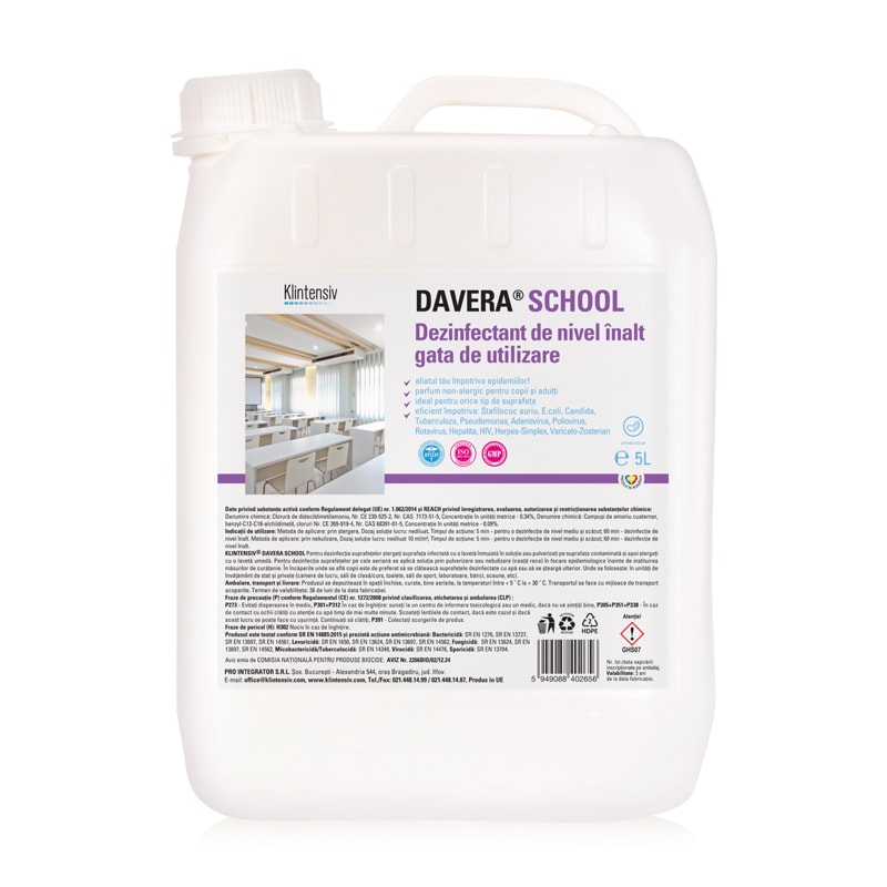 DAVERA® SCHOOL – Dezinfectant de nivel inalt gata de utilizare 5 litri