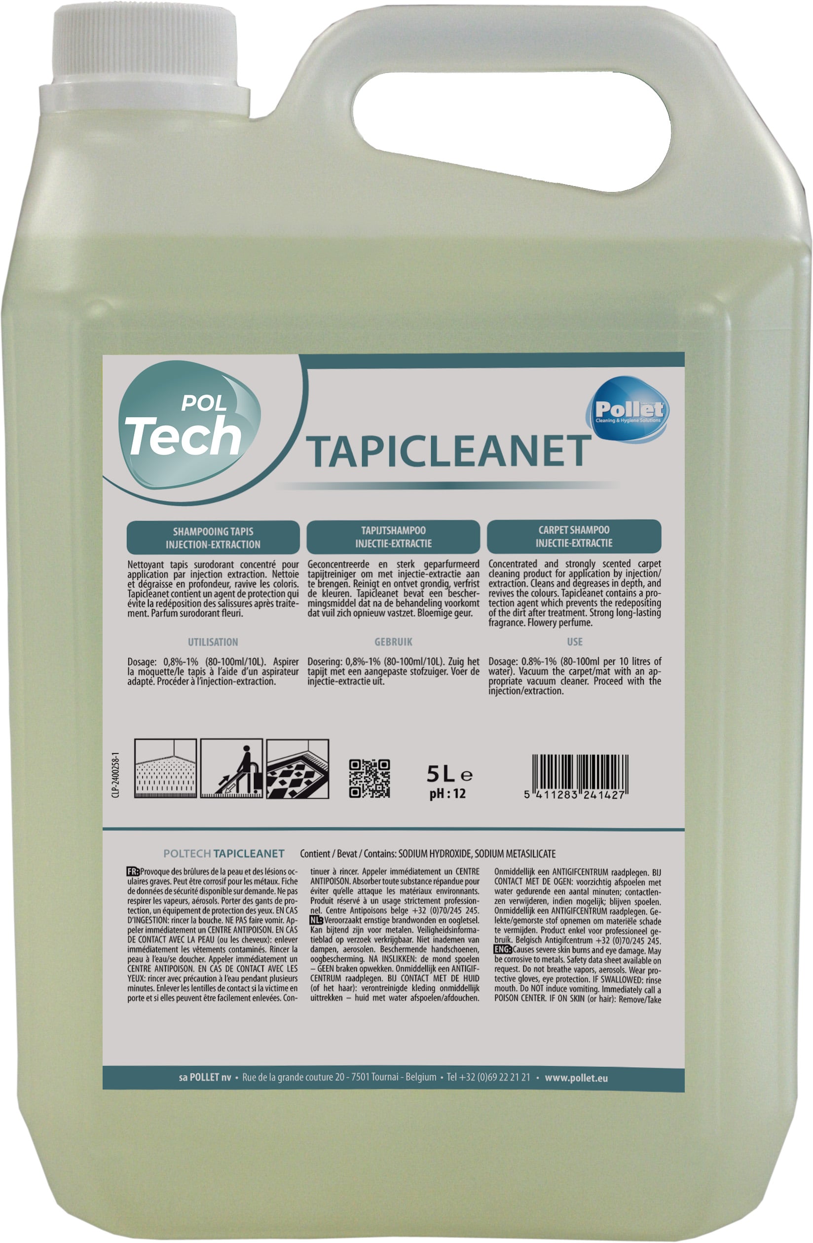 POLTECH TAPICLEANET Sampon pentru injectie-extractie 5L - EXP1