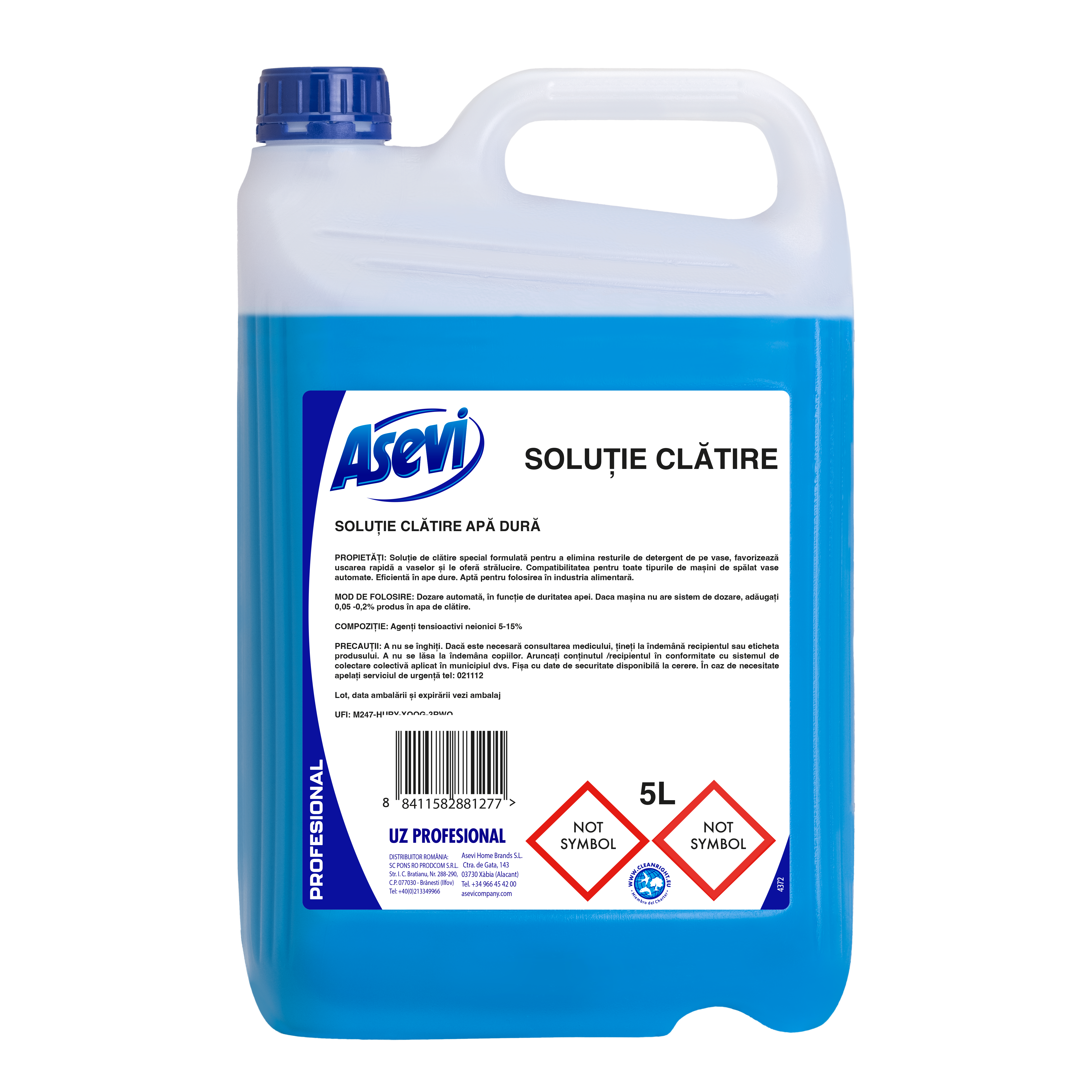 ASEVI PROFESIONAL-Solutie clatire 5L (Similar PONSDRY-A.D.)