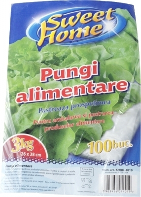 Set 100 bucati  Pungi Alimentare LDPE  3 Kg  Sweet  26x38