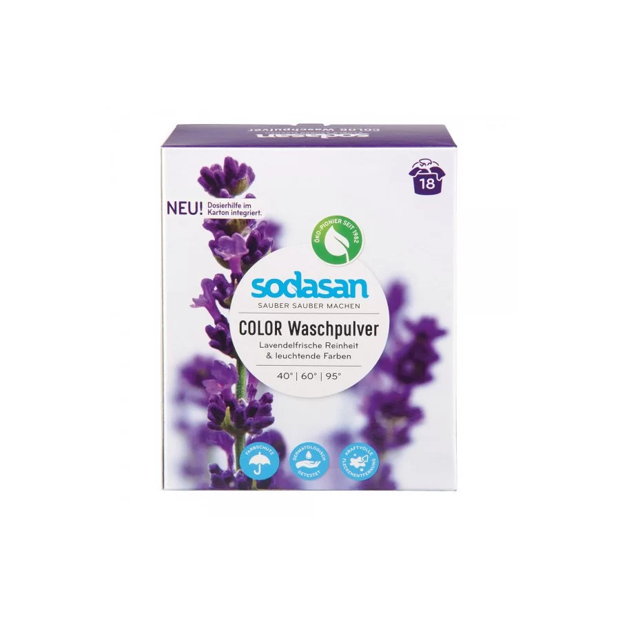 Detergent praf bio de rufe colorate cu lavanda 1 010 kg Sodasan