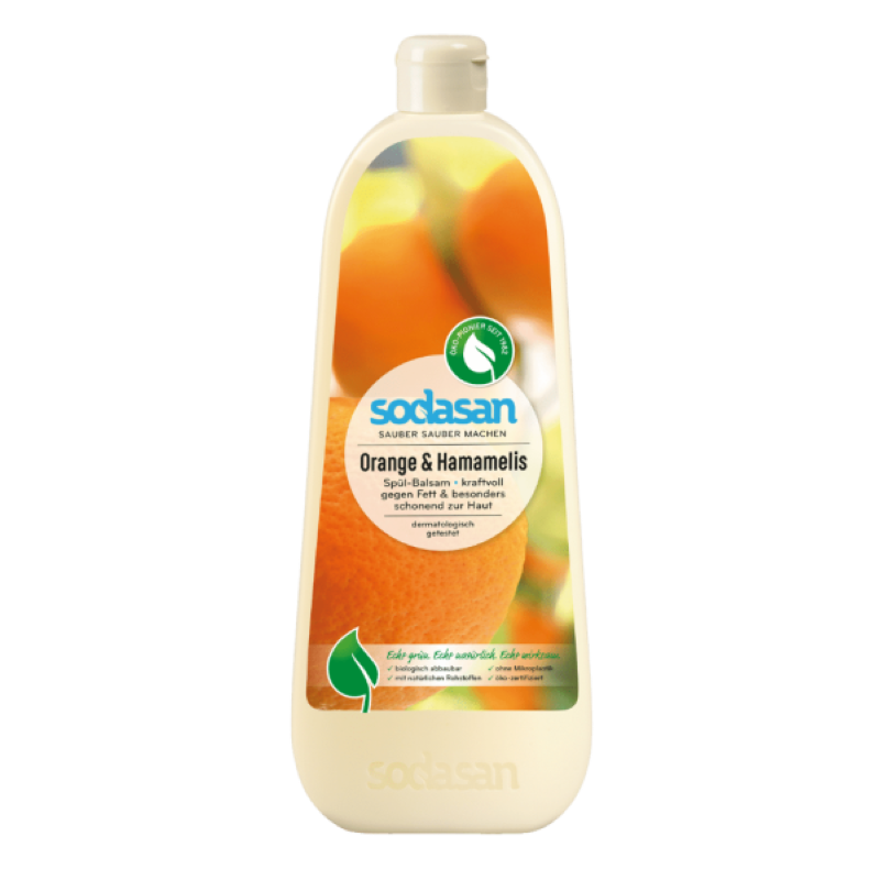 Detergent vase lichid cu balsam bio portocala 1L Sodasan