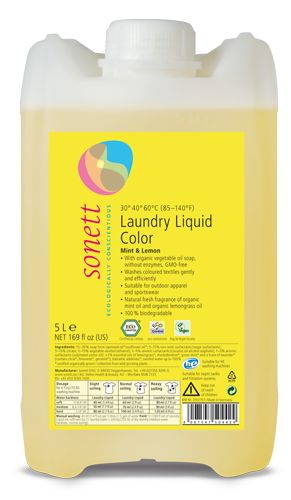 DETERGENT ECOLOGIC LICHID PT. RUFE COLORATE - MENTA SI LAMAIE 5L Sonett