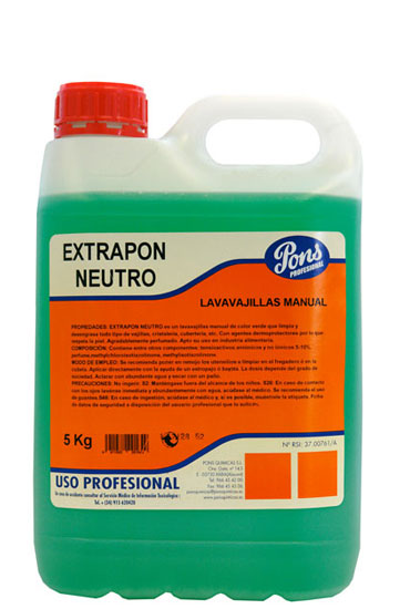 EXTRAPON NEUTRO-Detergent pentru spalarea manuala a vaselor  5L  Asevi