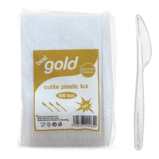 Cutite din plastic Lux GOLD 100 buc/set