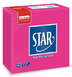 Servetele 38x38 cm 2 straturi embosate Star Fuchsia Fato