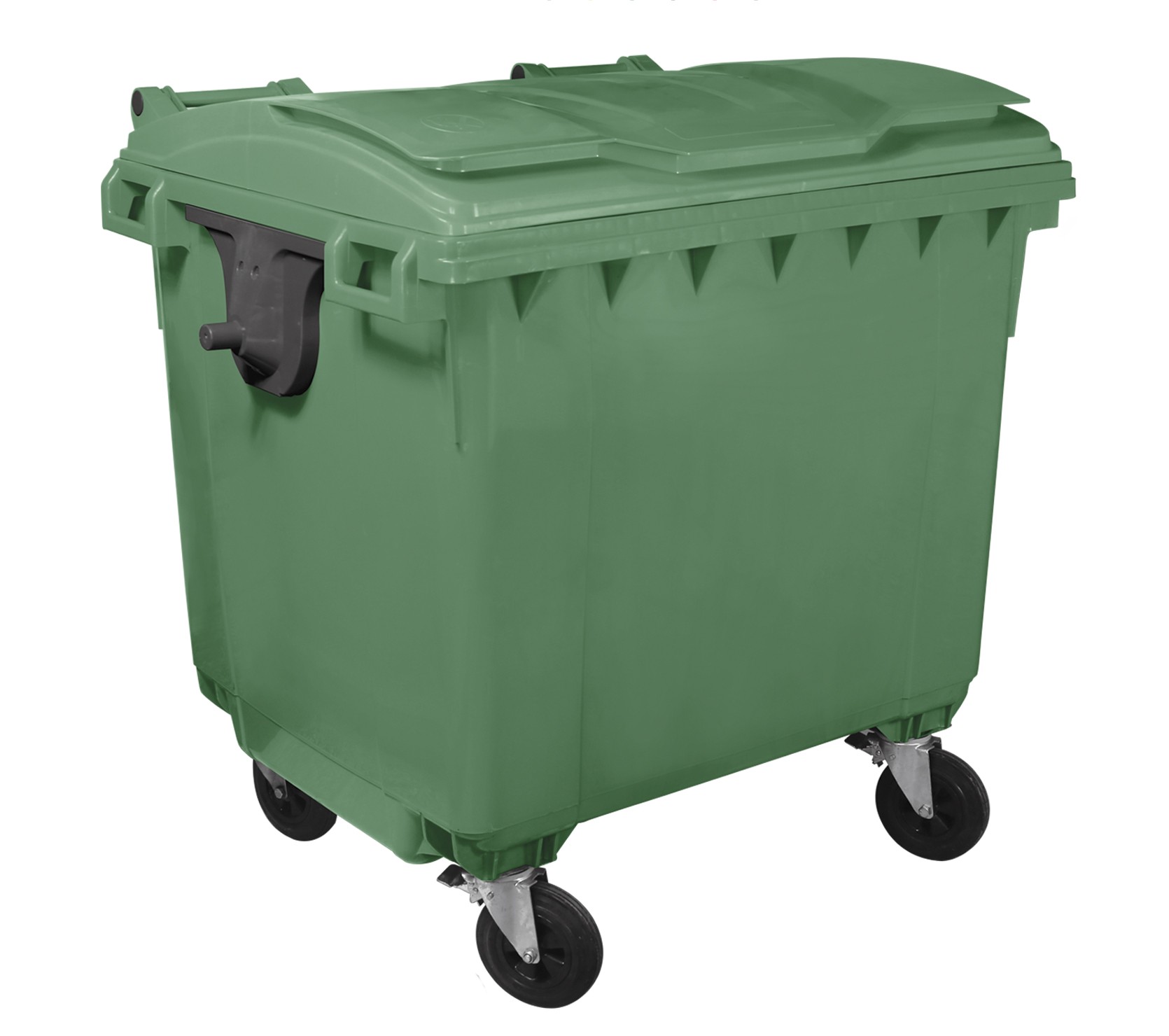 Container HDPE CLF 1100L cu capac plat verde cu Transport inclus