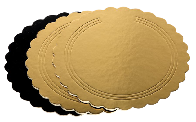Discuri groase ondulate auriu/negru - Discuri groase ondulate auriu/negru 2400 gr OE18cm - 10 buc/set