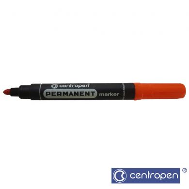 Permanent marker Centropen 8566 - varf rotund orange