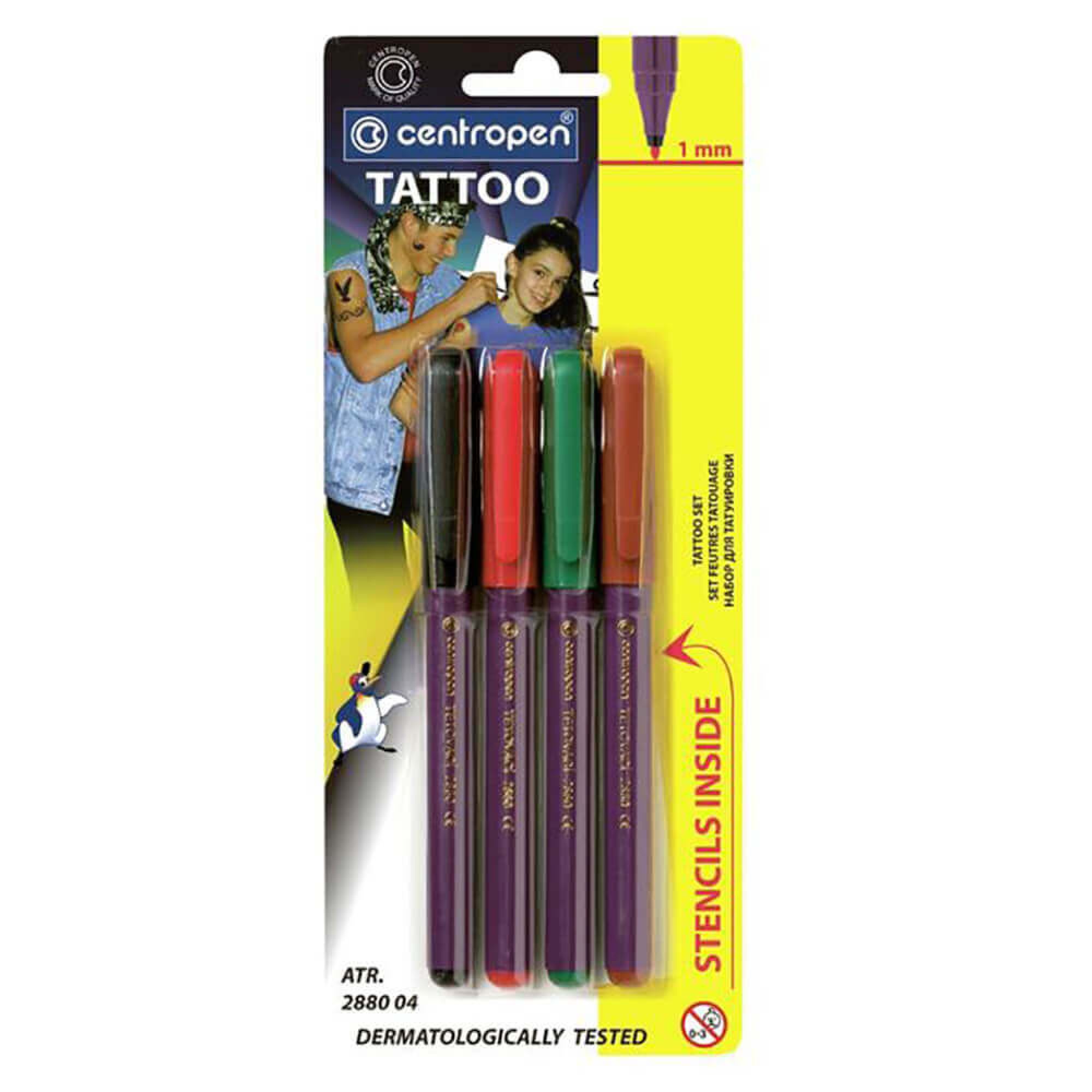 Marker Centropen 2880 Tattoo - 4 culori/set