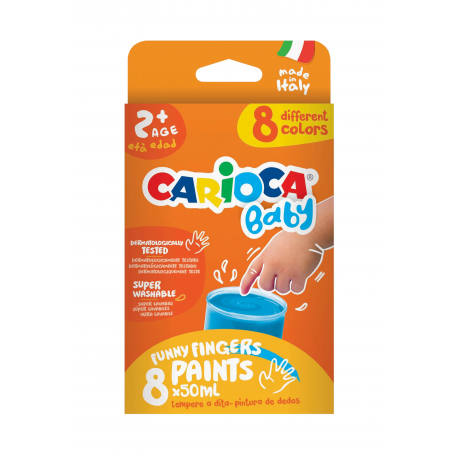 Acuarele finger 8x50 ml carioca baby 43174