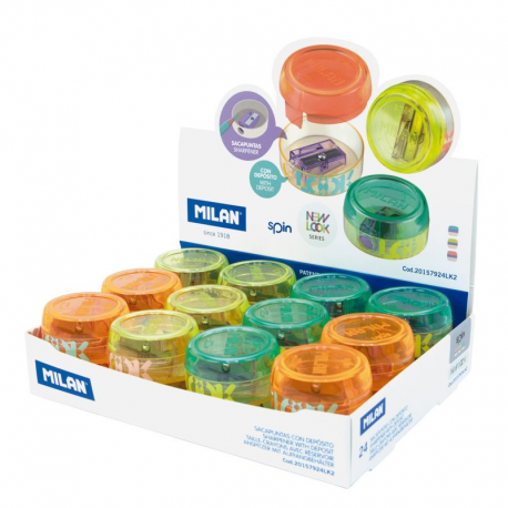 Ascutitoare plastic simpla cu container spin look 2 milan