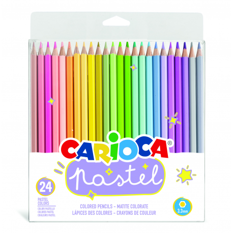 Creion color 24 culori pastel carioca 43310