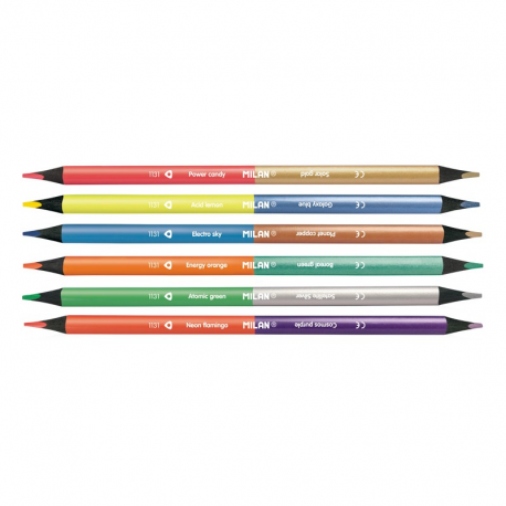 Creion color 6 bicolor fluo-metal milan