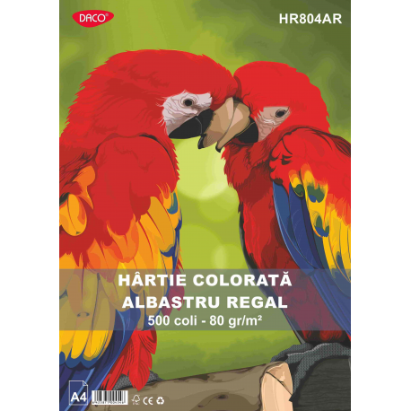 Hartie colorata A4 80g/mp 500 de coli-Daco hr804ar albastru regal