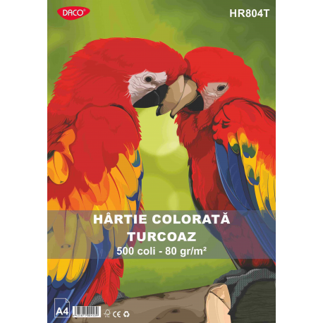 Hartie colorata hr804t 80g/mp a4 500c. daco turcoaz