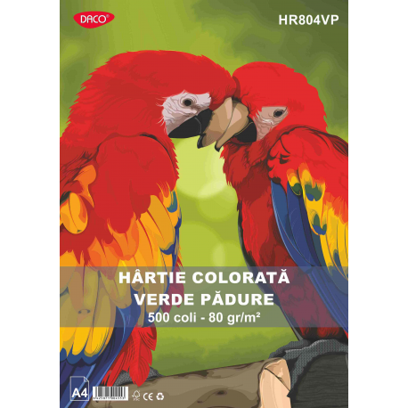 Hartie colorata A4 80g/mp 500 coli Daco verde padure-hr804vp