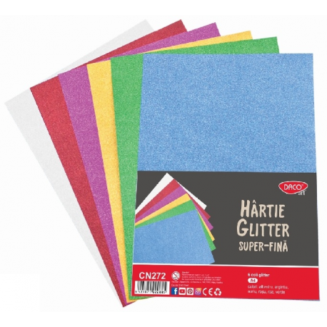 Hartie glitter super-fina set 6 Daco cn272