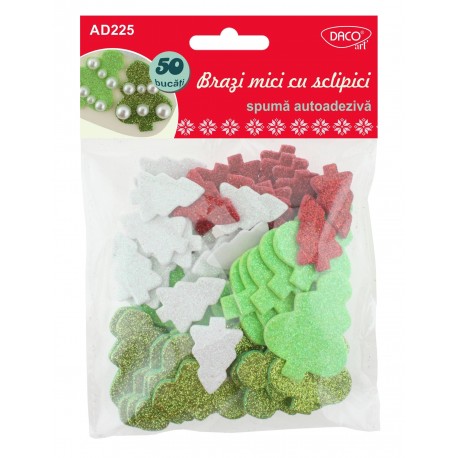 Accesorii craft - ad225 brazi mici cu sclipici spuma aa