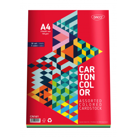 Carton color A4 160g/mp 5 culori Daco x 30 coli/top-cn161