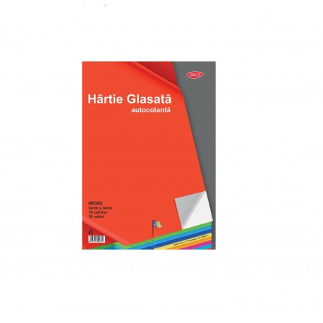 Hartie glasata autocolanta 24x34cm 10 file/set daco