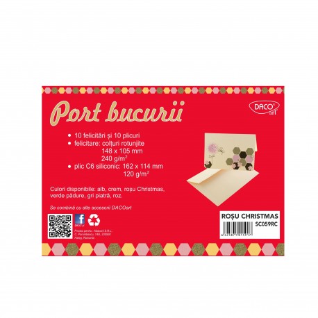 Set creativ 10 felicitari - sc059rc port bucurii daco