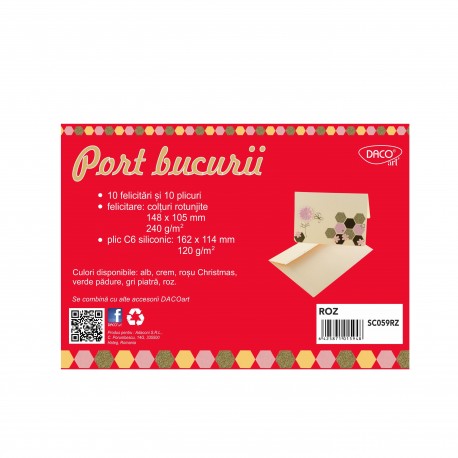 Set creativ 10 felicitari - sc059rz port bucurii daco