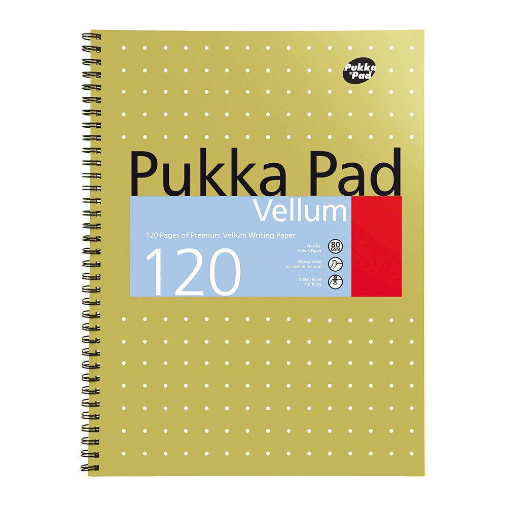 Caiet A4 spira dubla Pukka Pads Vellum 120 pagini dictando