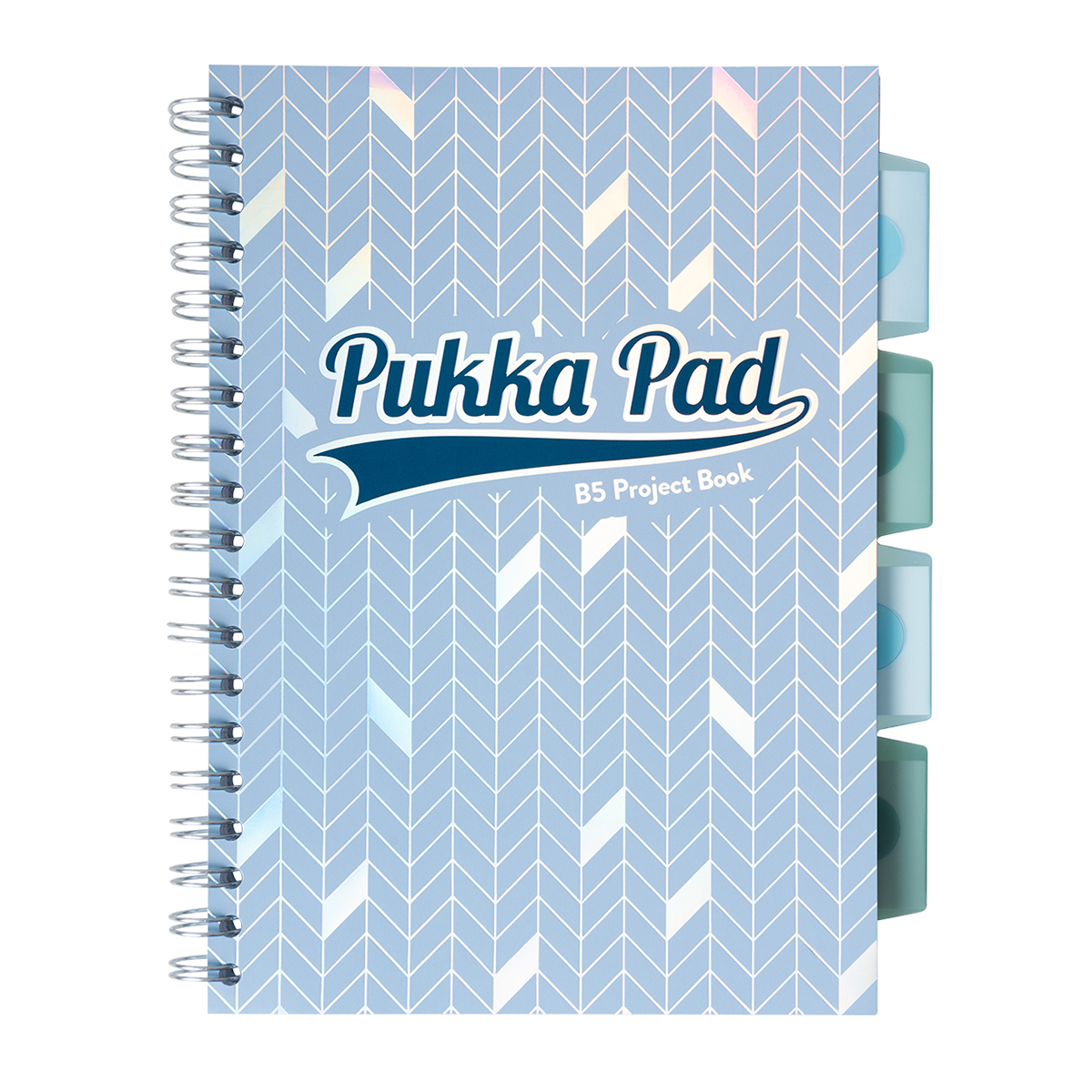 Caiet B5 cu spira si separatoare Pukka Pads PBG  200 file  matematica  albastru deschis