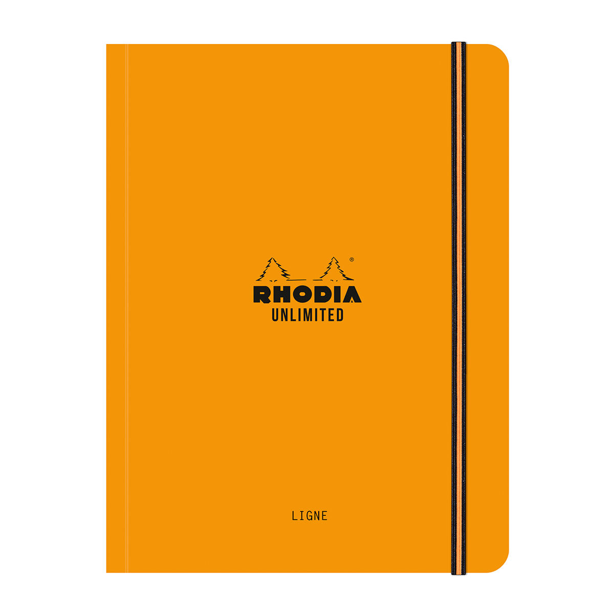 Caiet cu elastic A5+ Rhodia Unlimited  60 file  dictando  portocaliu