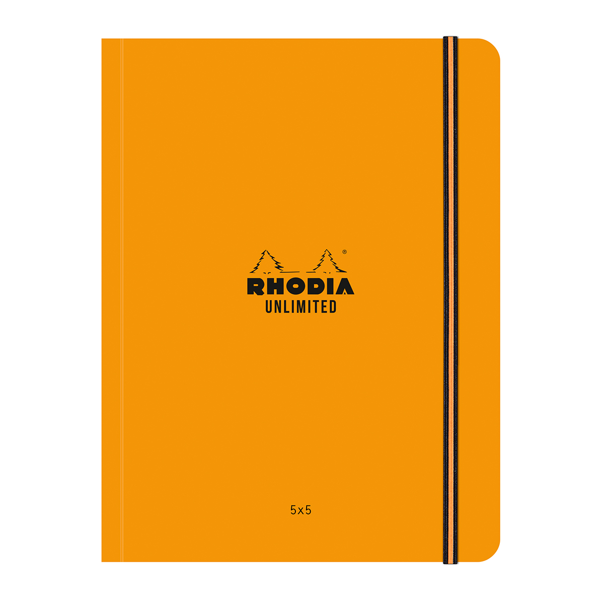 Caiet cu elastic A5+ Rhodia Unlimited 60 file matematica portocaliu