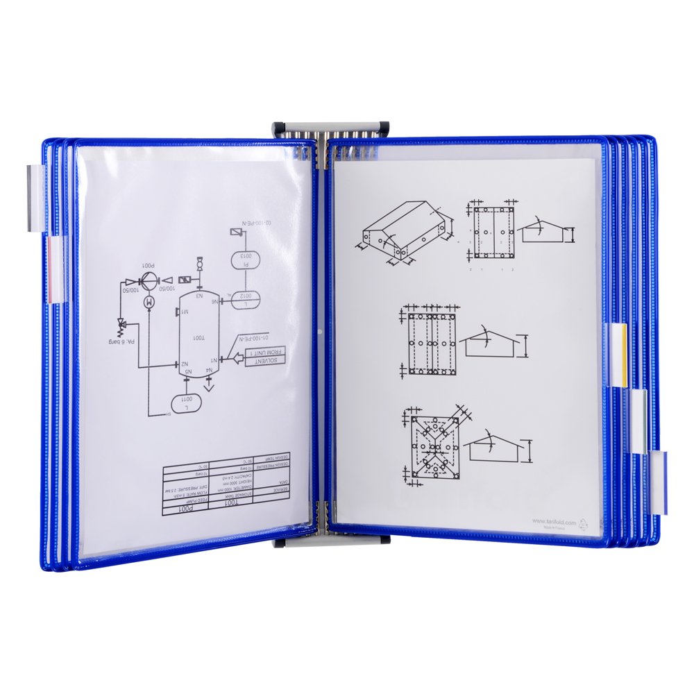 Kit complet Tarifold din otel pentru perete A4 10 display-uri albastru