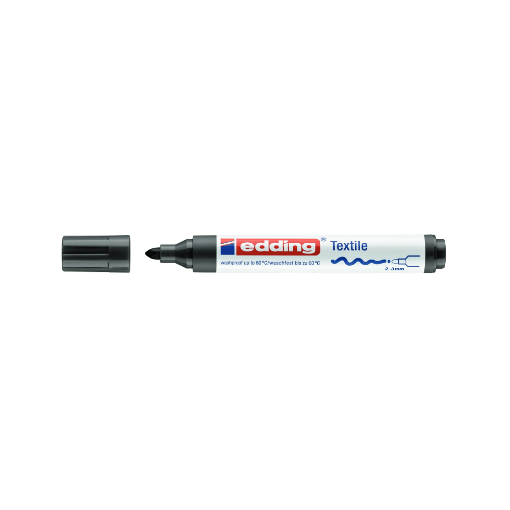 Marker Edding 4500 pentru textile  permanent  varf rotund 2-3 mm  negru