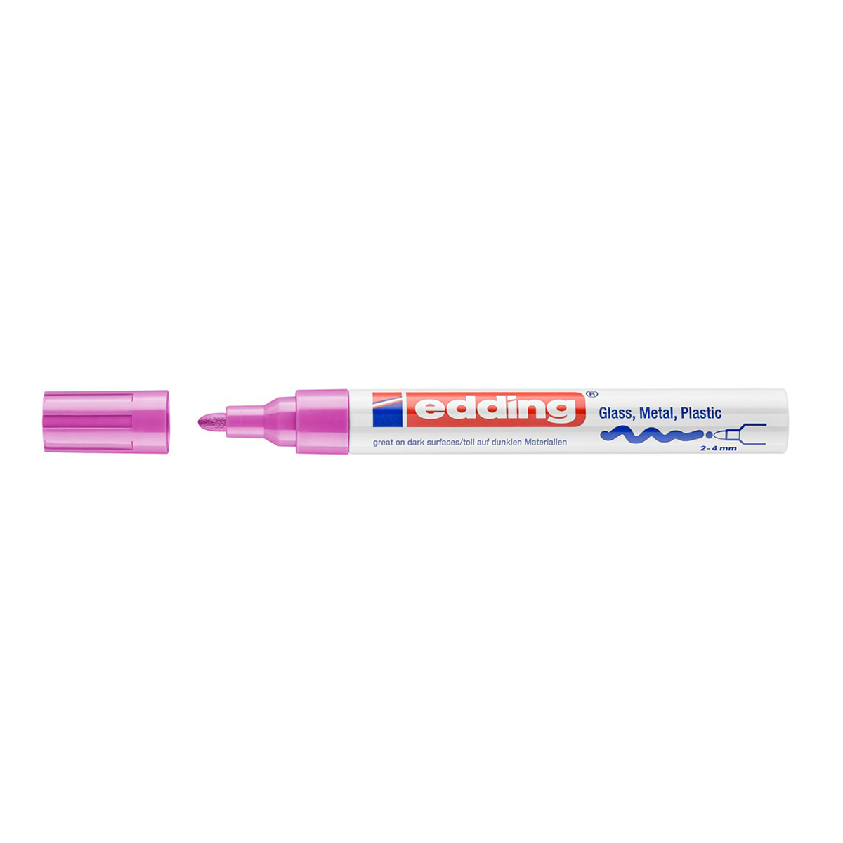 Marker Edding 750 cu vopsea corp metalic varf 2-4mm roz