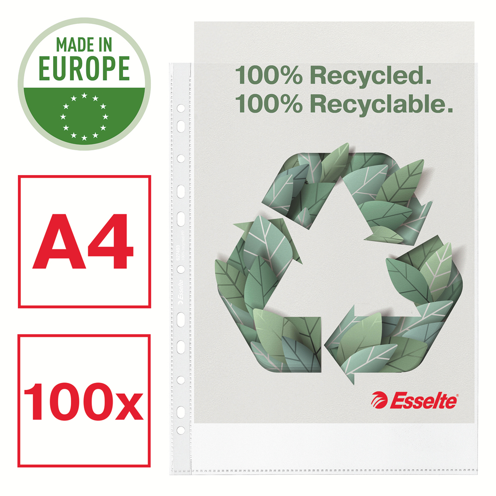 Folie de protectie Esselte Recycled PP 70 microni A4 100 bucati/set